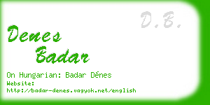 denes badar business card